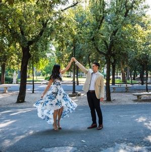 Floral high-low wrap dress